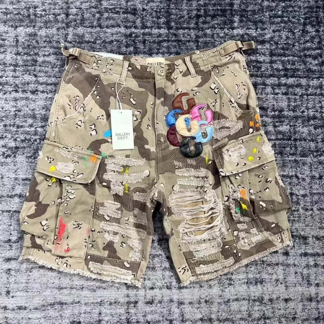 FC1247 Camouflage Waterproof Ripped Shorts Casual Style Chinese Mainland Origin Leisure Short Pants Men