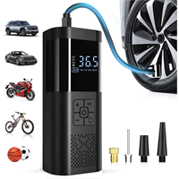 [3X Faster, Portable Air Compressor] 150PSI Cordless Tire Pump - Digital Gauge, LED Lights&USB-C for Car/Motorcycle/Bike/Balls