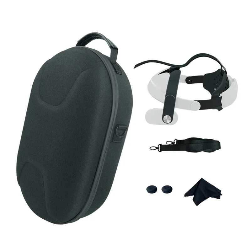 

K8 Head Strap Replacement for Meta Quest 3 Headset Ergonomic Design Headband with Storage Bag & Joystick Caps