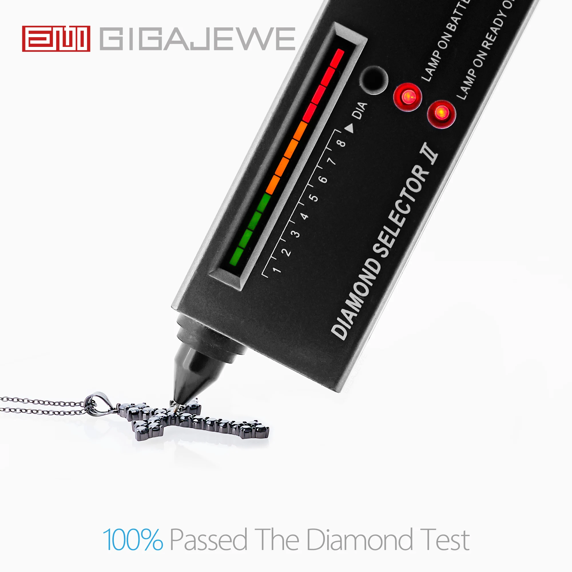 GIGAJEWE Total 2.4ct 3mmX24 Round Black VVS1 Moissanite 925 Silver Christian Religious Cross Pendant Necklace Woman Girl Gift