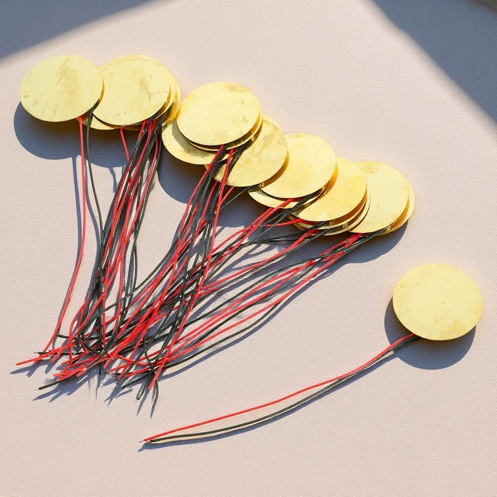 20Pcs Instrument Piezo Sounder Sensors Copper Based Transducers for Drums Pianos Wind Instruments Amplifier Accessories Set