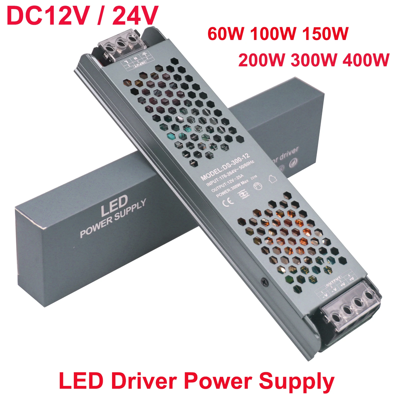 

AC/DC 12V 24V Transformer 60W 100W 150W 200W 300W 400W LED Driver Power Supply Ultra Thin A/D Converter For LED Strip Lights