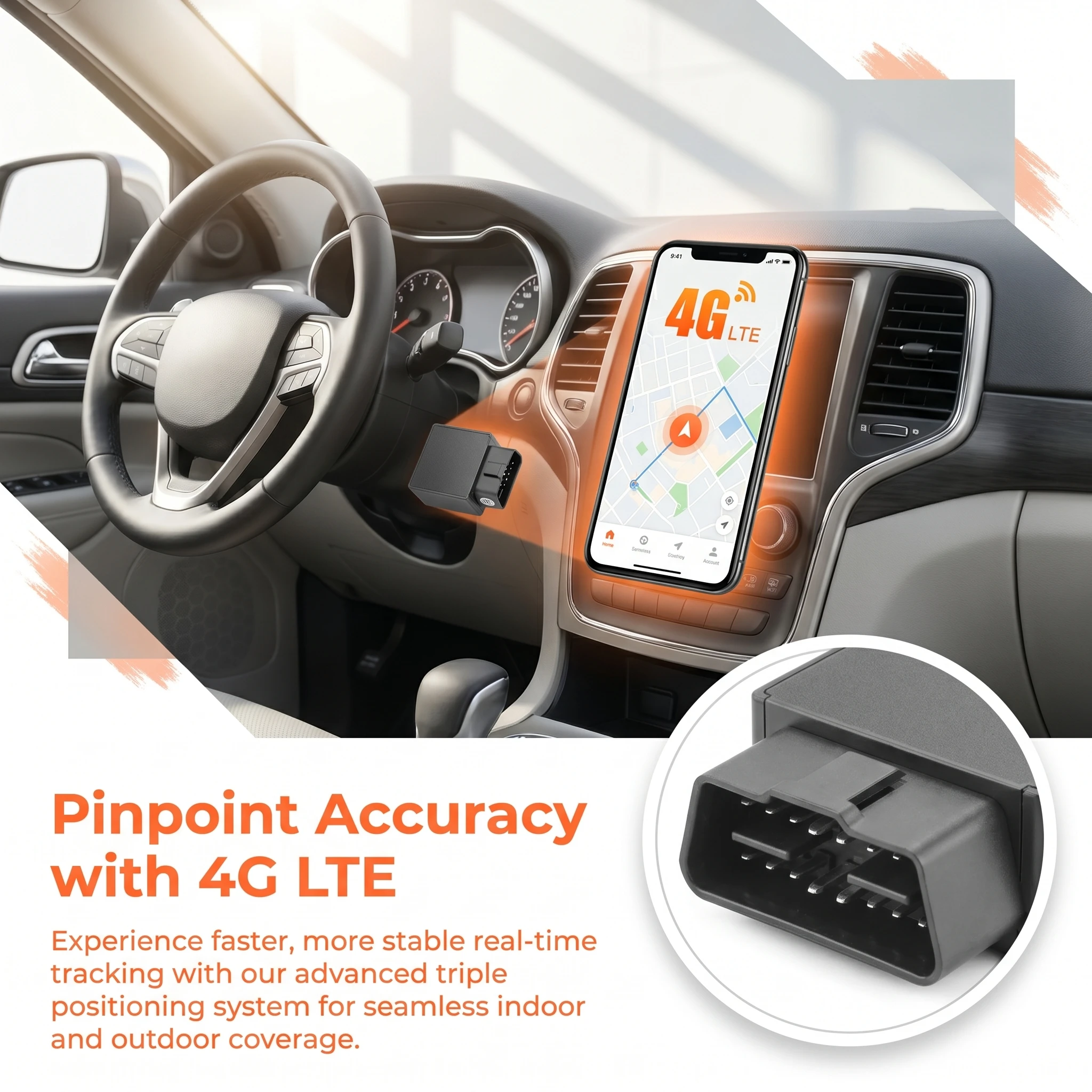 4G OBD2 GPS Tracker Plug & Play Vehicle Anti-Theft System with Multi-mode Positioning Geo-fence Alarm And ACC Detection