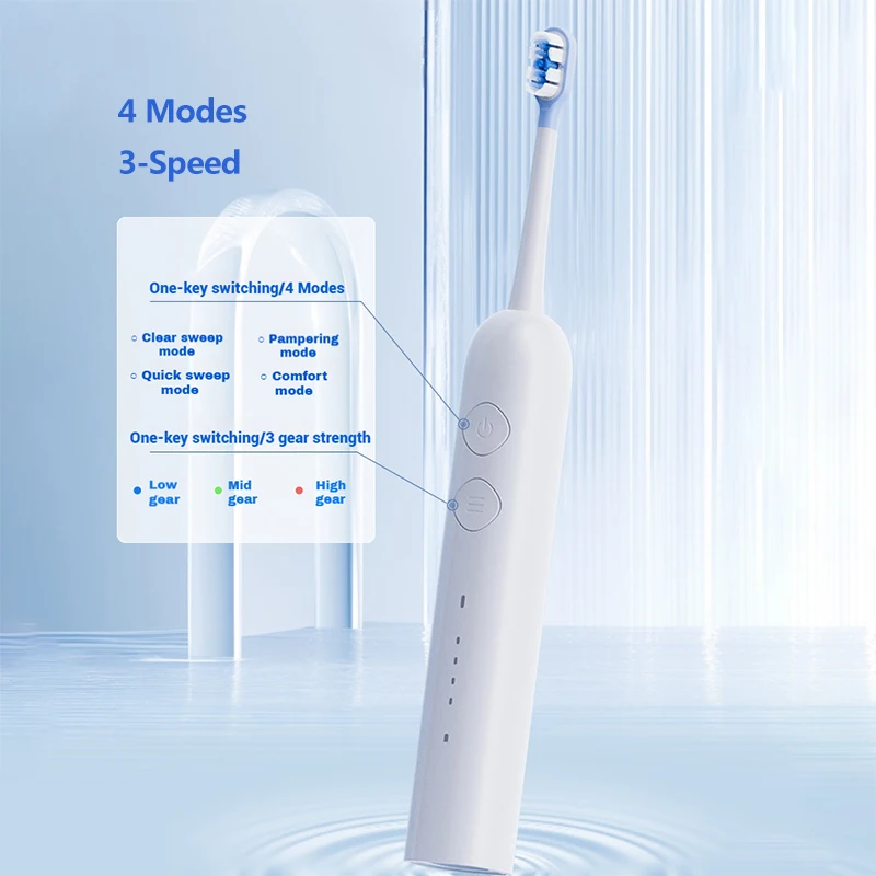 SOOENJOY Y11 Sweep Vibration Smart Sonic Электрическая зубная щетка 4 режима IPX7 Водонепроницаемая ультразвуковая чистящая электрическая зубная щетка