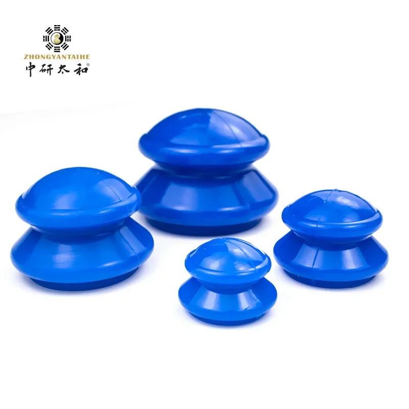 4Pcs Vacuum Can Rubber Fitness Vacuum Cupping Set Suction Cups Massage Anti Cellulite Body Chinese Therapy Solid Semenates Color