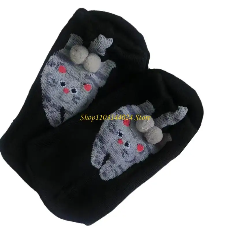 N5KE مرنة الجوارب الكاحل الملخص القطط تصميم كرات غامضة طاقم الجوارب للرجال النساء