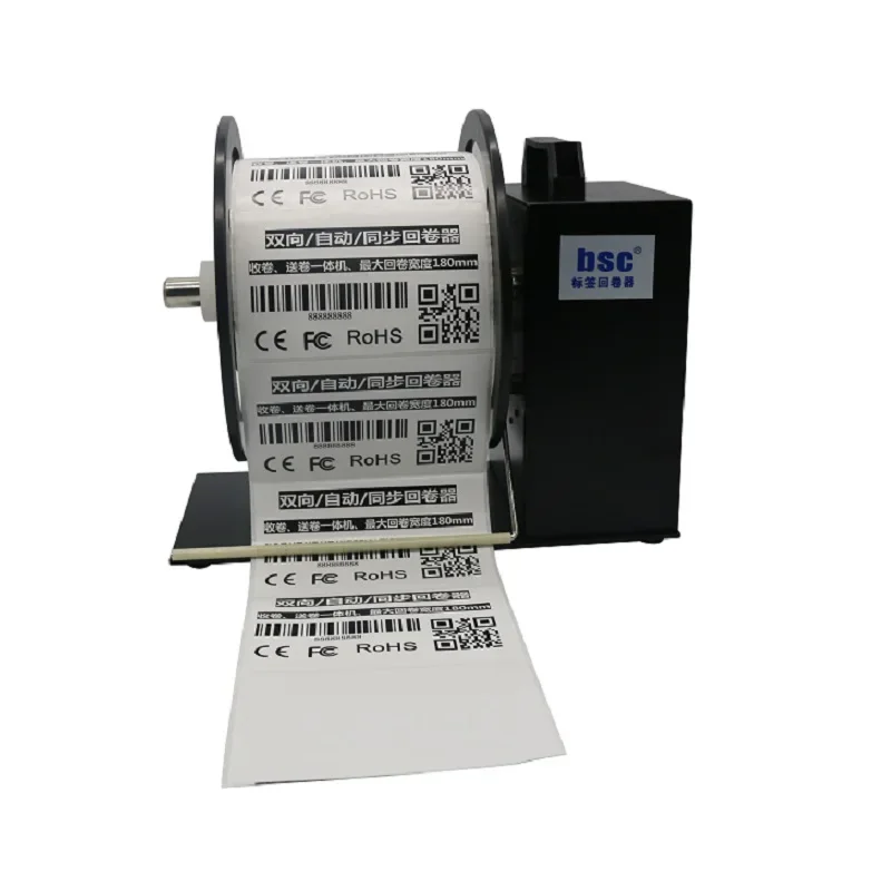 Label flat design paper rewinde bsc-rA7 MAX system automatics top table sticks label rewinder