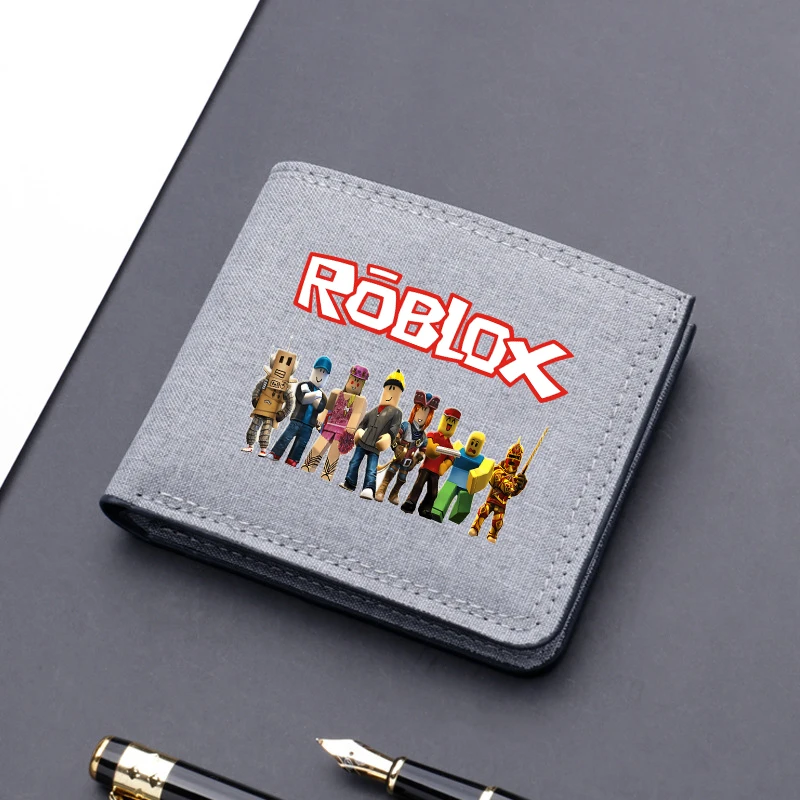 Roblox Wallet Coin Purse Cartoon Game Anime Figure Print Children Wallet Card Holder Coin Storage Short Paragraph Bag Kid Gift