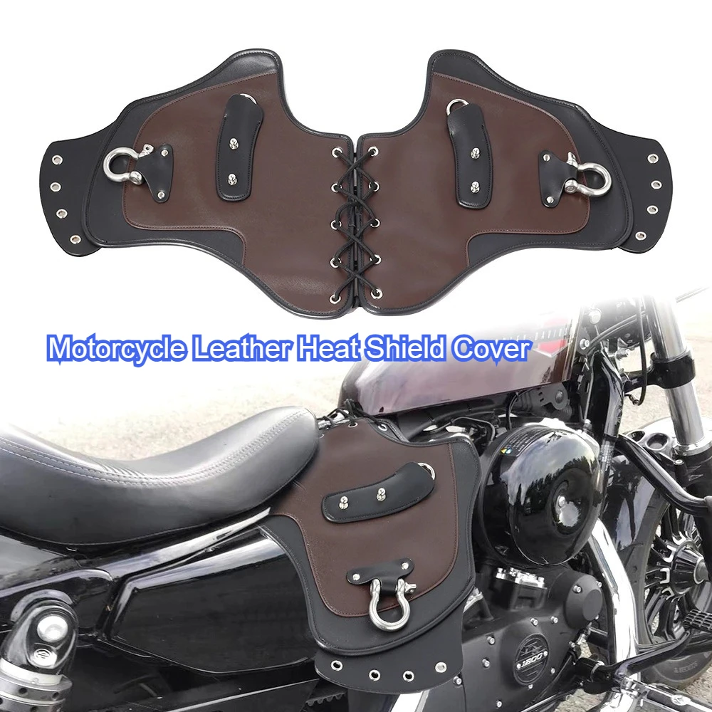 

Universal PU Leather Heat Deflector Guard for Harley Touring Electra Glide Softail Dyna Sportster 883, Motorcycle Saddle Shield