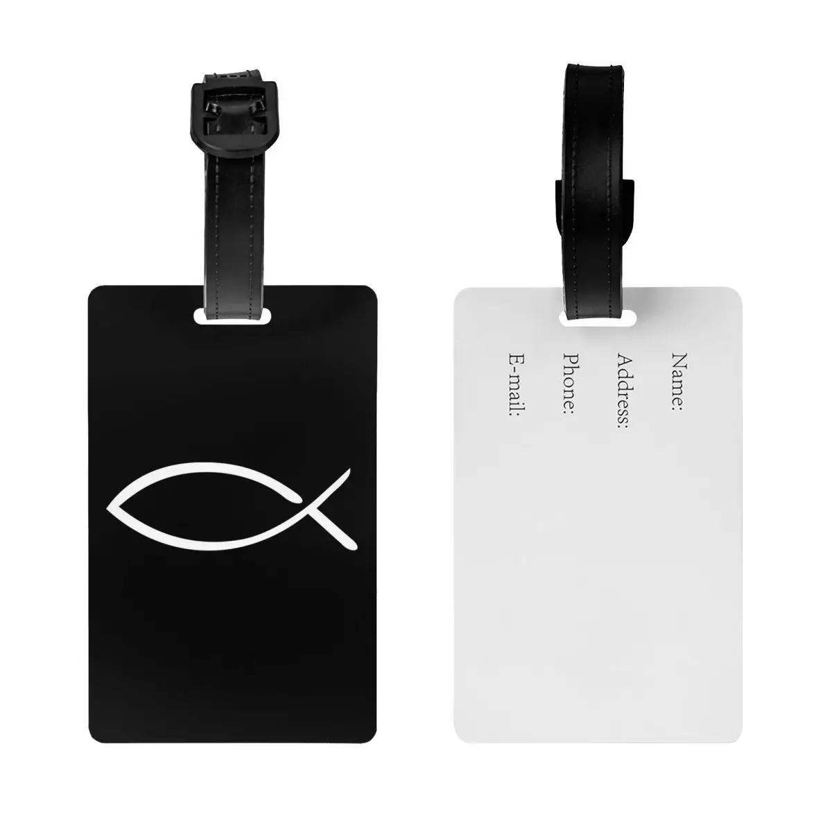 Jesus Fish Luggage Tag Custom Christian Baggage Tags Privacy Cover Name ID Card