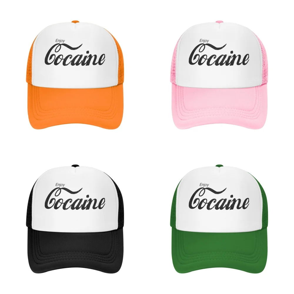 

Enjoy C-Cocaine Mesh Hats Men Women Foam Trucker Hats Sports Team Baseball Caps Print Sun Hat Adult Gorros Caps