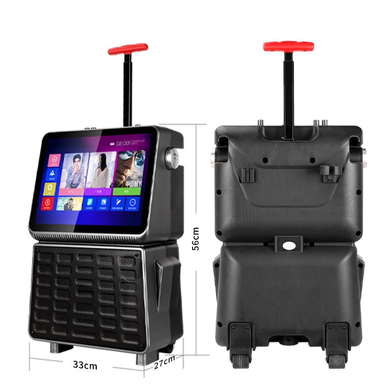 Vofull Karaoke System Trolley Speaker Smart Touch Screen Trolley Blue  Tooth Speaker Tower Subwoofer Trolley Speaker