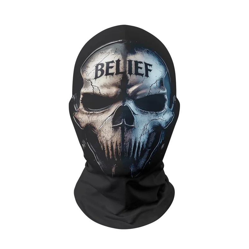 Funny Scary Face Balaclava 3D Printed Full Face Mask Realistic Monster Design Stretchy Hood for Halloween Festival
