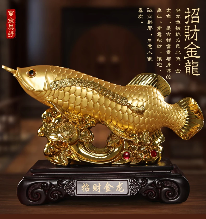 

40CM large 2020 HOME OFFICE Company SHOP ROOM TOP COOL Efficacious Talisman Money Drawing Arowana Golden Fish FENG SHUI statue