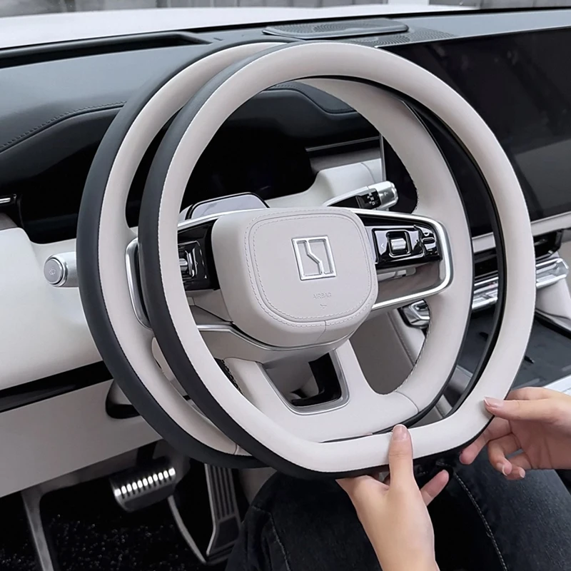 ل Zeekr 9X 2025 2026 غطاء عجلة قيادة السيارة غطاء حماية جلدي مضاد للانزلاق ملحقات قابلة للتنفس