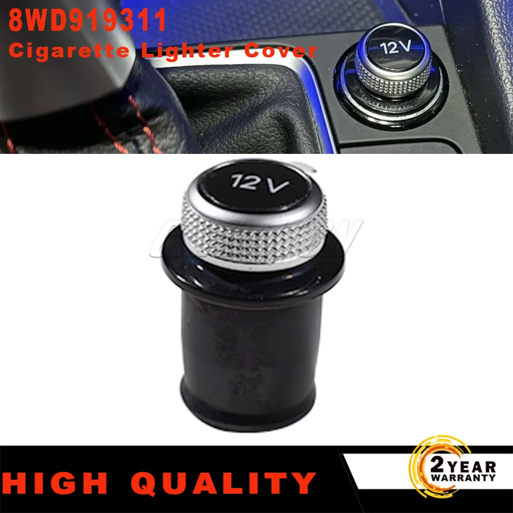 4H0919311 4L0919311 Cigarette Lighter Cover Chrome Plated Cigarette Lighter Plug for Audi A3 A4 A5 Q2 Q7 R8 8WD 919 311 12V