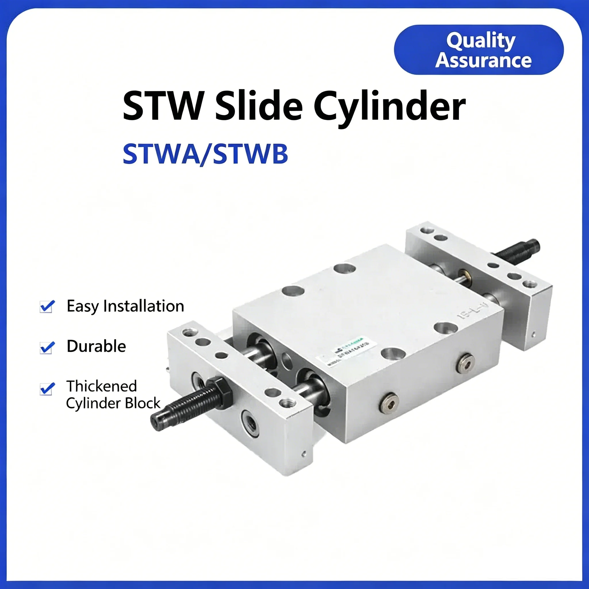 Bore Pneumatic Cylinders 20-200mm Stroke Double Sliding Table Cylinder Shaft Double Rod STWB 10/16/20/25/32mm