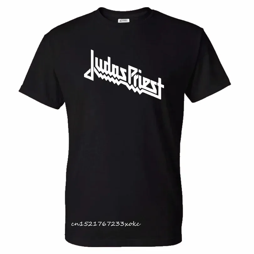 New Judas Priest T-Shirt Cool Black Graphic Print Retro Vintage Band Tees for Men Hip Hop Men\'s Street Top T-shirt