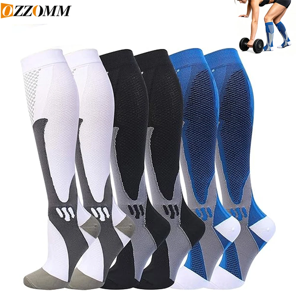 Plus Size Compression Socks Wide Calf for Women Men, Knee High Circulation Support Stockings, Extra Large 2XL-7XL for Swelling