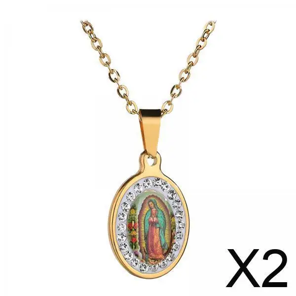 

Virgin Mary Pendant Necklace Stainless Steel Gold Jewelry Fashion Charm Accessories for Women Religious Gifts