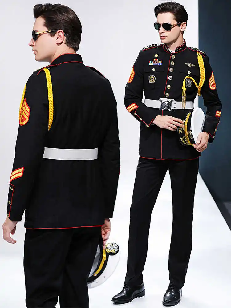 Luxury cruise ship Security Guards Suits Hat Jacket Pants Accessories Captain Seaman Costume Spring Quality Seafarer Uniform