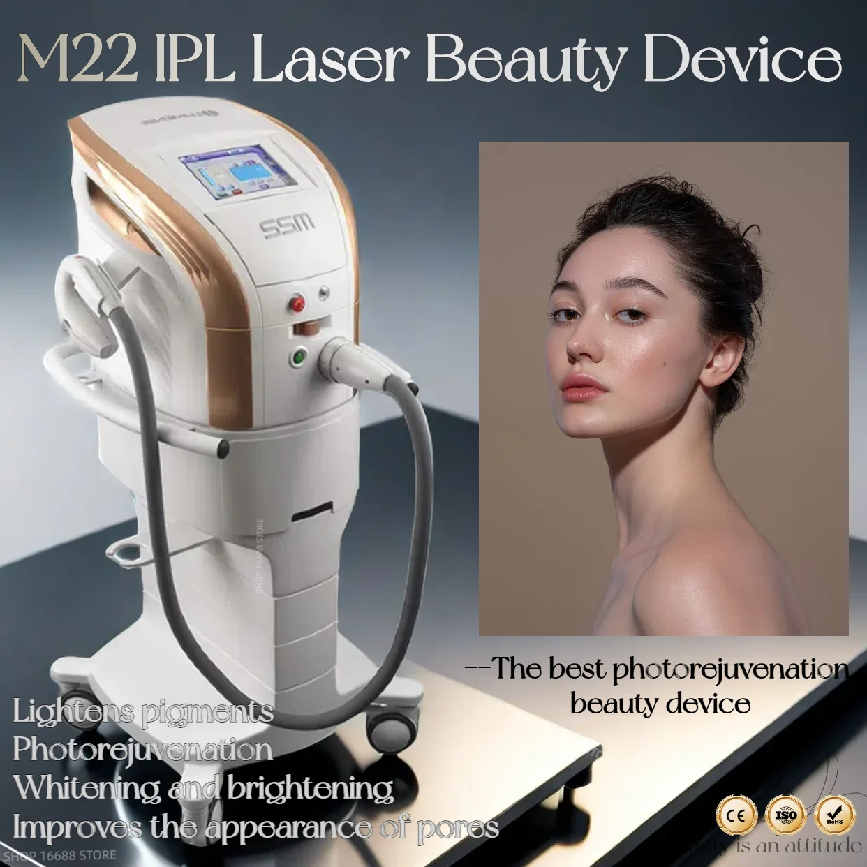 

M22 IPL skin regeneration laser machine, professional diode painless permanent hair removal machine