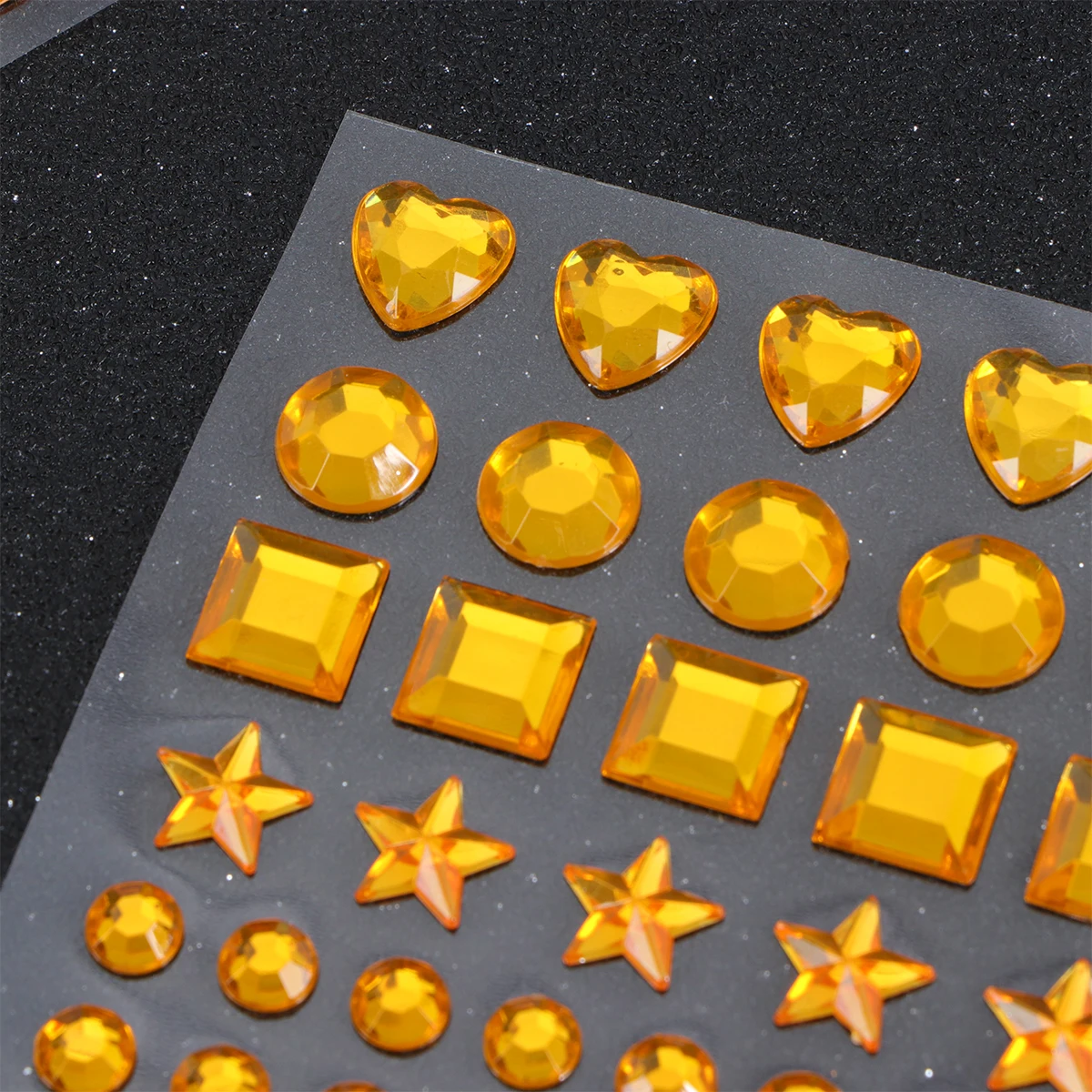 

5pcs Acrylic Crystal Sticker Diy Decal For Kids Scrapbook Laptop Car Decor Stickers Craft Children Gift Golden