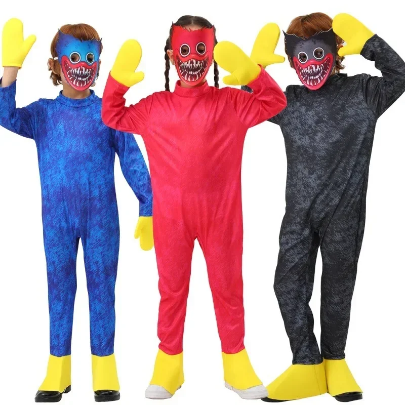 Sausage Mouth Monster Huggi Wuggi Cosplay Costumes Play Game Kigurumi Fluffy Anime Jumpsuit for Kids Halloween Party Stage S$0$k