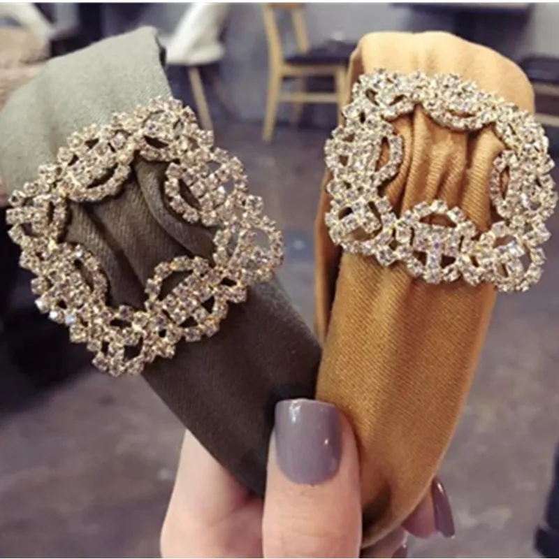 Side Crystal Buckle Decorated Headband New Hair Accessories for Women Ladies Party Headdress Luxury Hair Jewelry Hairband