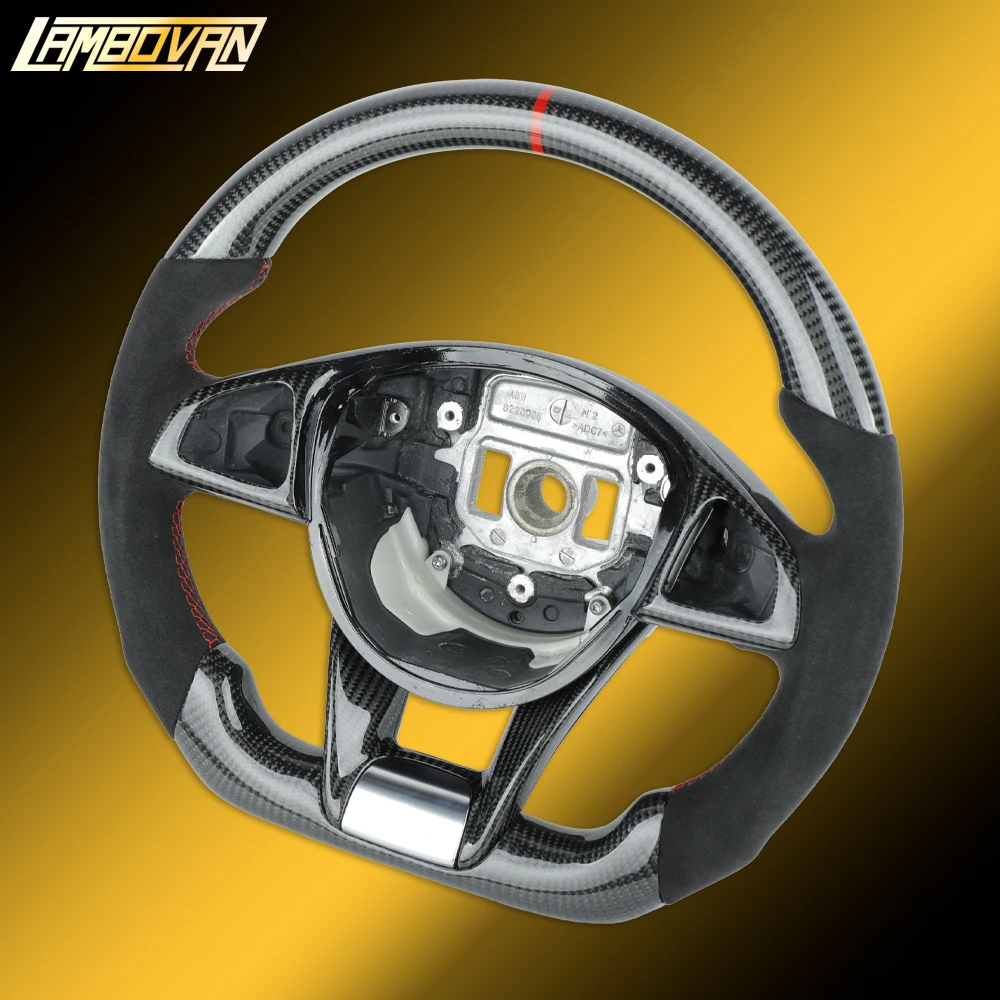 Carbon Fiber Steering Wheel for Mercedes-Benz AMG CLA45 CLA35 SL63 SLC43 CLE63 CLE53 CLS63 S C117 C118 R172 C257 C257 R231 R232