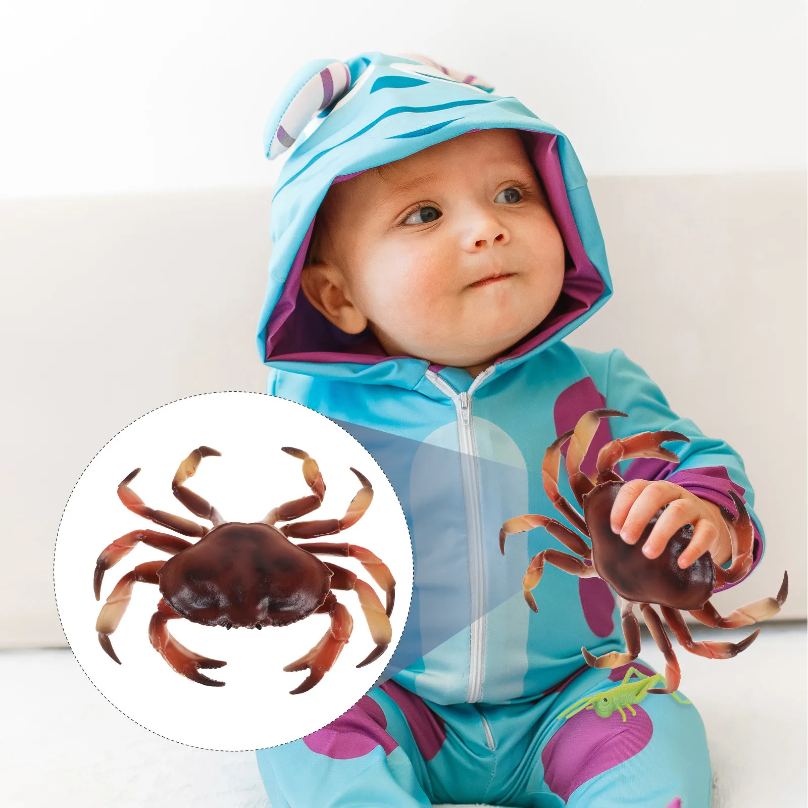 

Vivid Realistic Crab Ornament Plastic Animal Decoration for Room Garden Nursery Learning Cognitive Development Simulation Animal