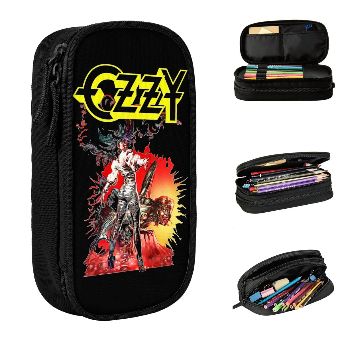 Ozzy Osbourne Blizzard Album Pencil Case Cute Pen Box Bags Student Large Storage Students School Gift Pencilcases