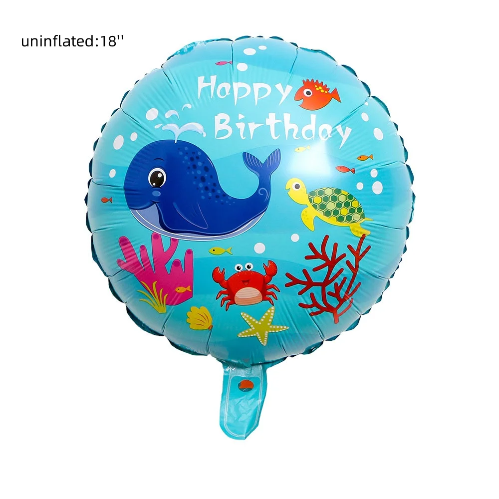 Funny Cartoon Shark Party Balloons Set Birthday Decoration Globos Banner Gifts Ocean Shark Theme Party Room Decorate Banner