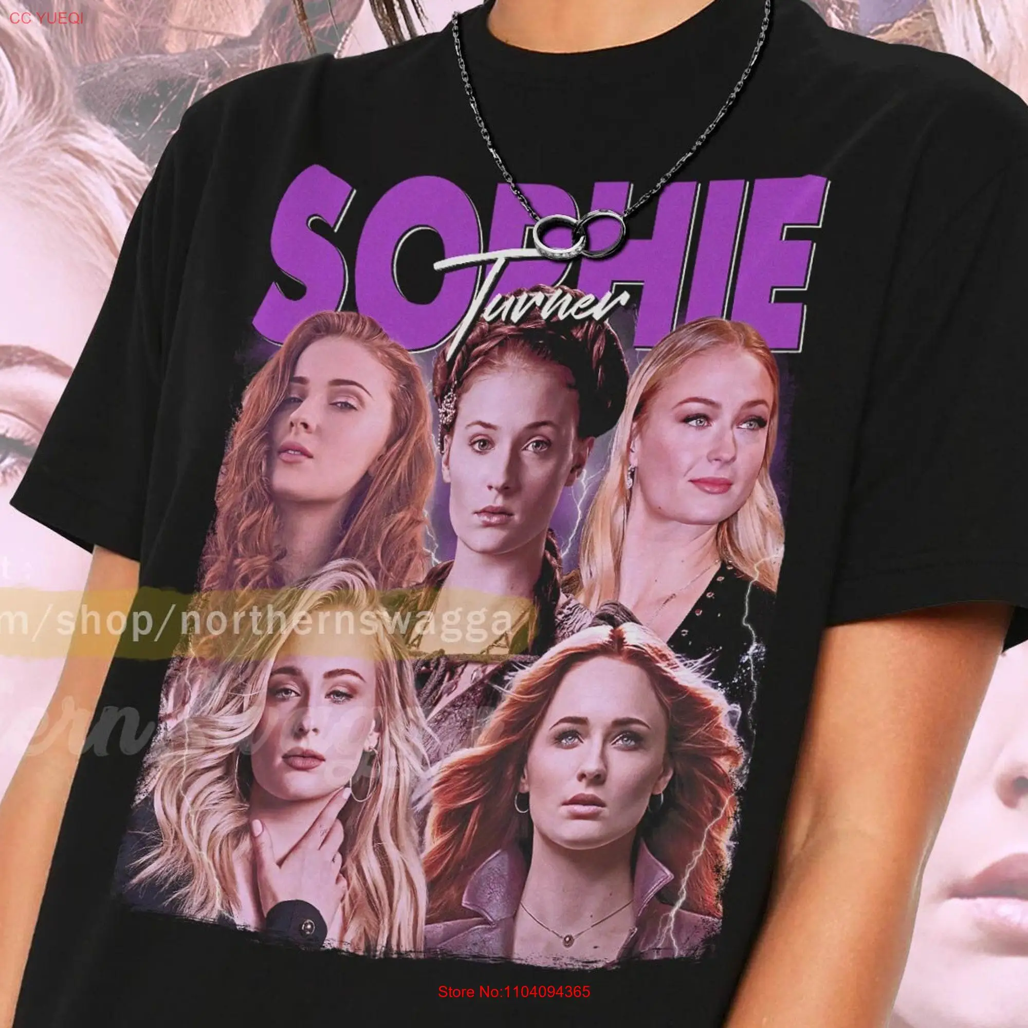 Sophie turner shirt cool fan art t 90s poster 471 tee long or short sleeves