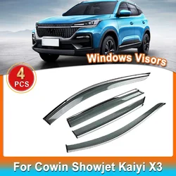 For Cowin Showjet Kaiyi X3 Pro EMC Wave 3 2021 2022 2023 2024 Window Visors Rain Eyebrow Guards Wind Smoke Windscreens Accessory