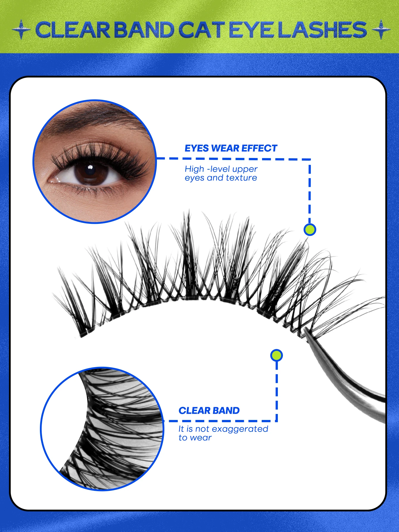 ヴェルトライネ キャットアイまつげ マンガまつげ フォックスアイつけまつげ ナチュラルルック フェイクミンクまつげ ウィスピー クリアバンド スパイクメイク