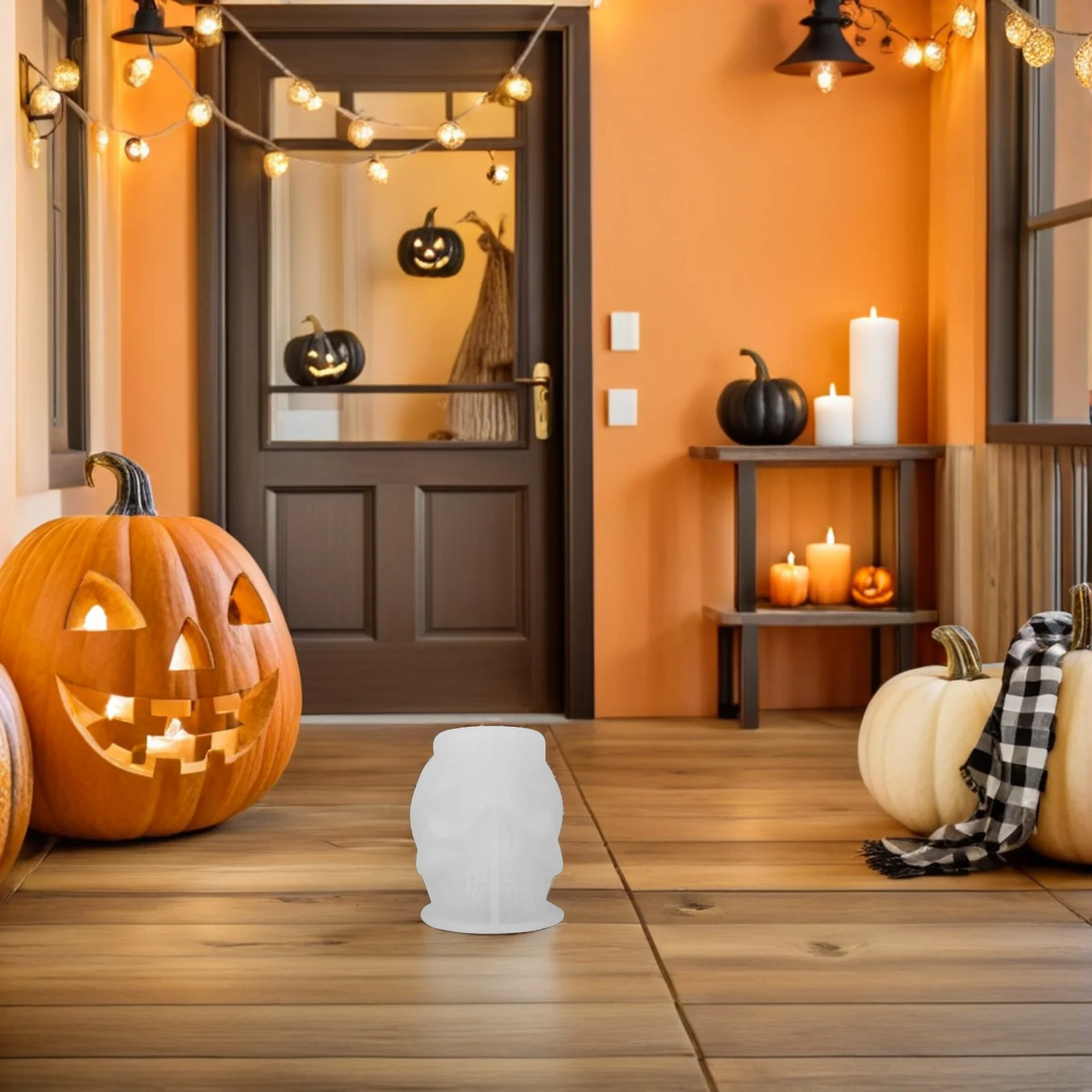 

2Pcs 3D Skull Silicone Mold for Halloween Making Resin Wax Melt DIY Crafts Skull Molds Halloween Clay Mold