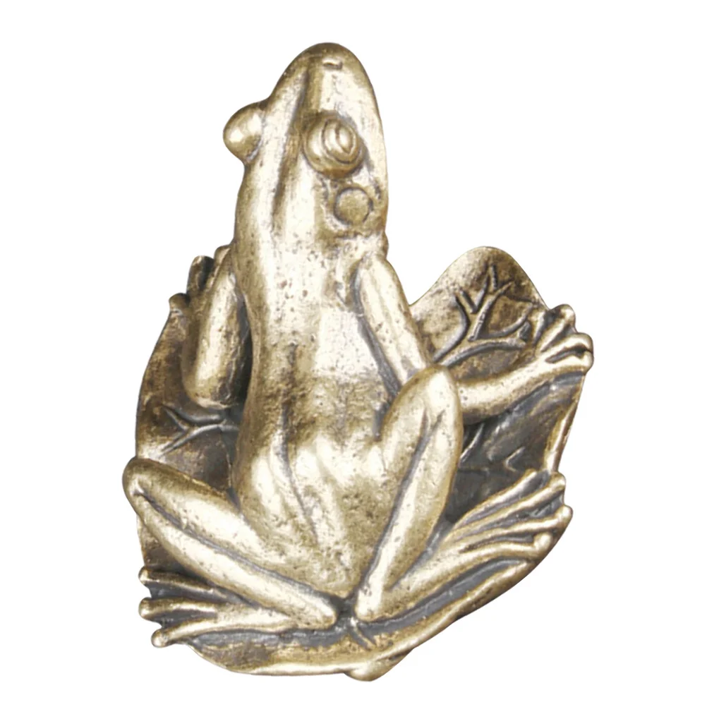 

Brass Frog Tea Pet Decor Small Animal Multipurpose Tea Pet Sculpture For Home Office Tabletop Garden Decoration Gift