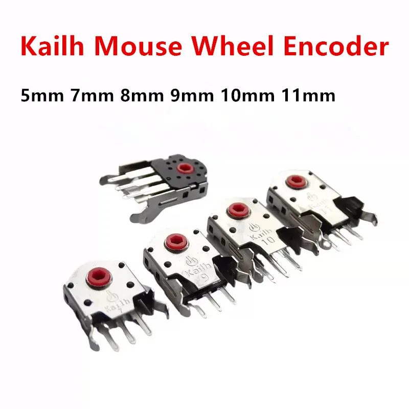 Kailh Decoder 5/7/8/9/10/11mm Red Core Rotary Mouse Scroll Wheel Encoder 1.74mm hole for PC Mouse alps encoder