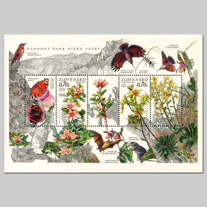 Slovakia, 2012, Nature Conservation/Flowers, Real Original Post Stamp, Souvenir Sheet, MNH