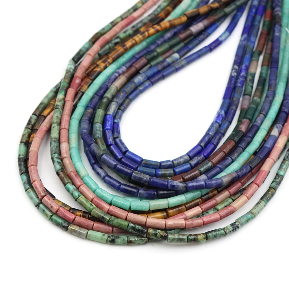 4x8mm Natural Stone Column Tube African Turquoise Aquamarine Agates Quartz Jades Tiger Eye Beads for Jewelry Making Diy Bracelet view 5