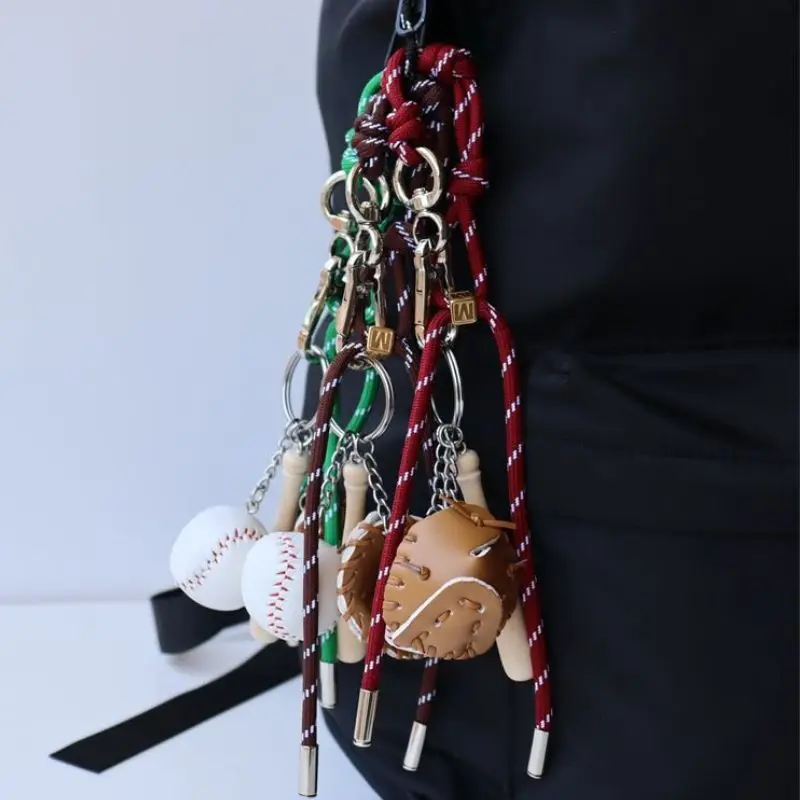 Original Designed Key Chain With Badminton Decor Sporty Style Bag Pendant Korean Y2K Nylon Handmade Rope Keychain Pendant Gift