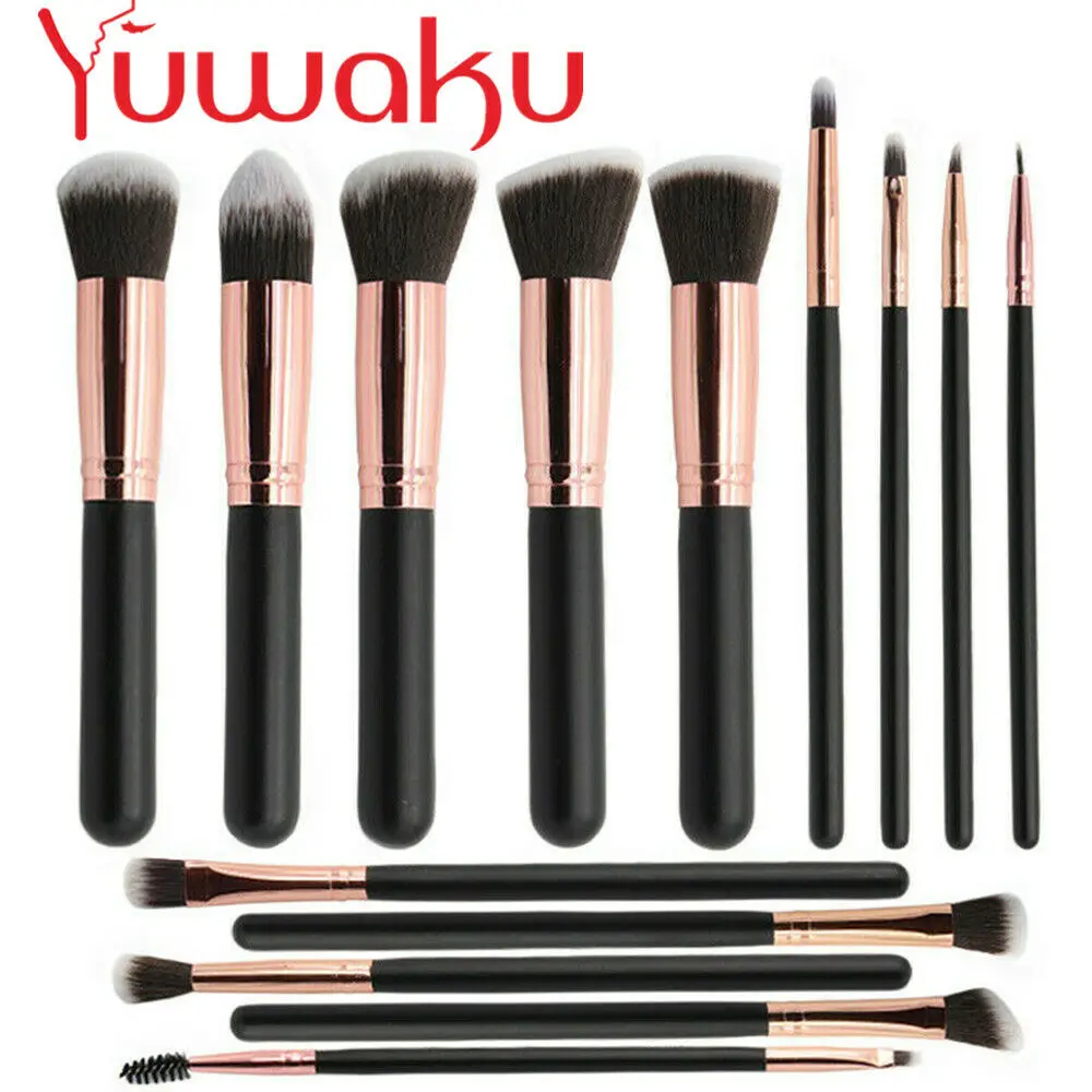 Pro Makeup Brush Set, Pó, Fundação, Sobrancelhas, Rosto, Lábio, Brushes Tool, Novo, 14pcs