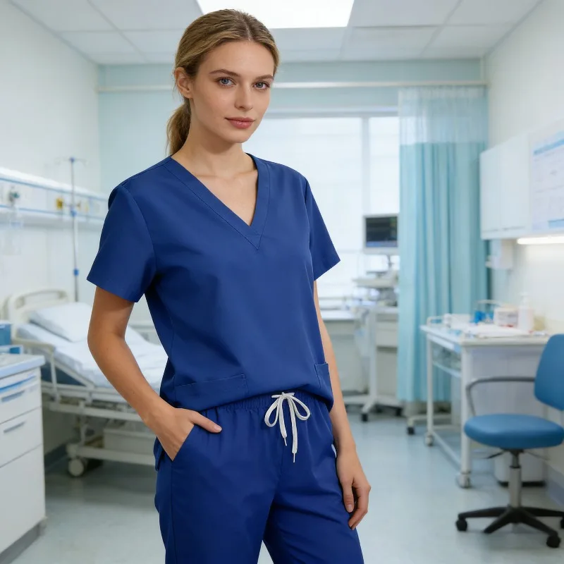 Doctor nurse short sleeved long pants hand washing suit set, suitable for hospital wards, ICUs, and operating rooms