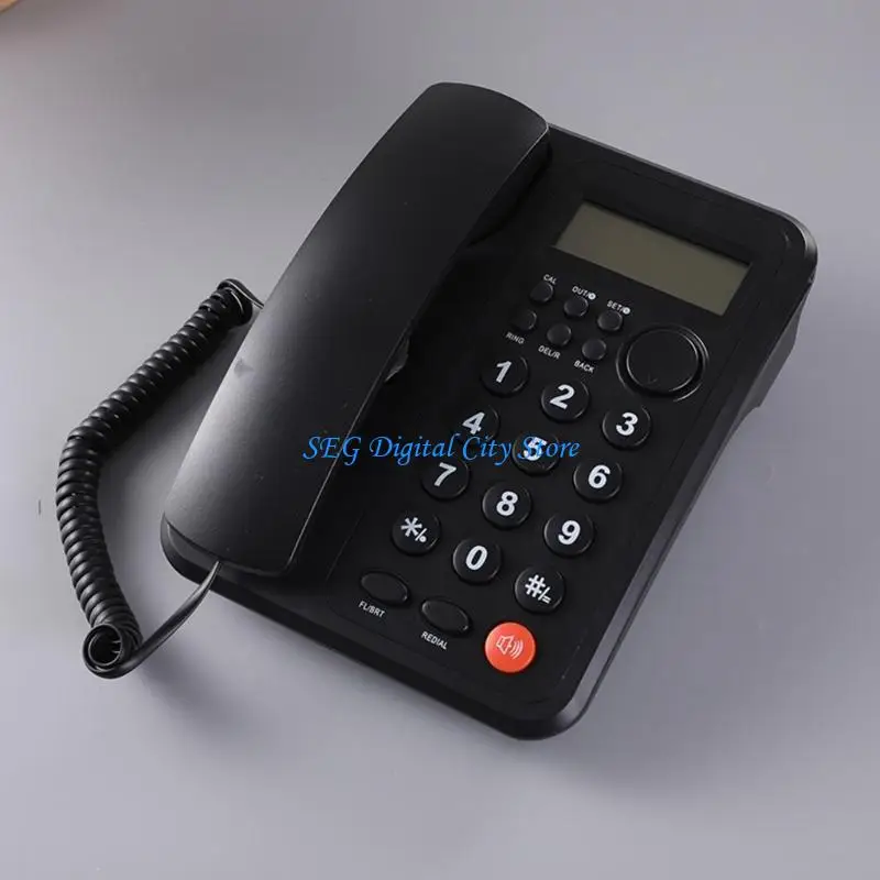 U75B Corded Telephone with Speaker, LCD Display Call Number Digital/Time Table Phone For Office and Home Communication