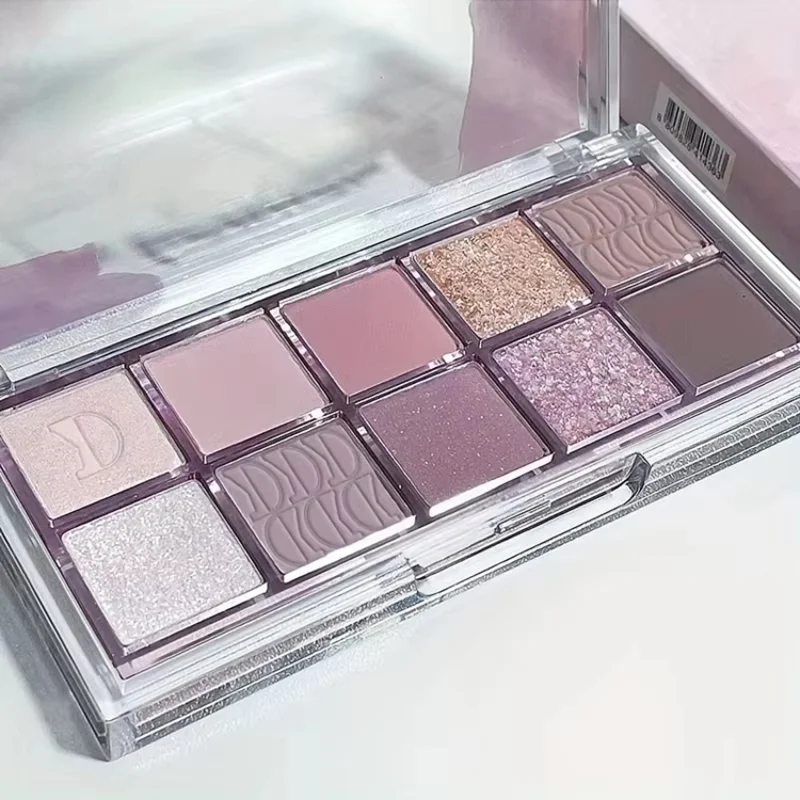 Low Saturation 10 Colors Eyeshadow Palette Nude Shimmer Pearly Matte Earth Color Eyeshadow Shiny Powder Eye Shadow Eye Pigments
