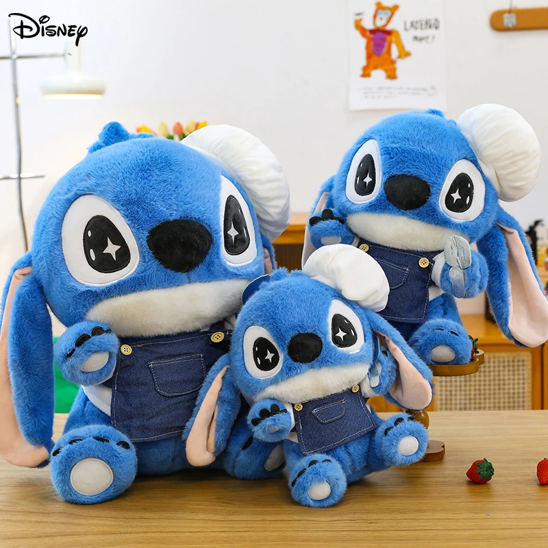 

2025 Дисней мультфильм Лило и Стич плюшевая игрушка прекрасный шеф-повар Стич мягкая плюшевая подушка кукла украшение комнаты подарок на день рождения и Рождество