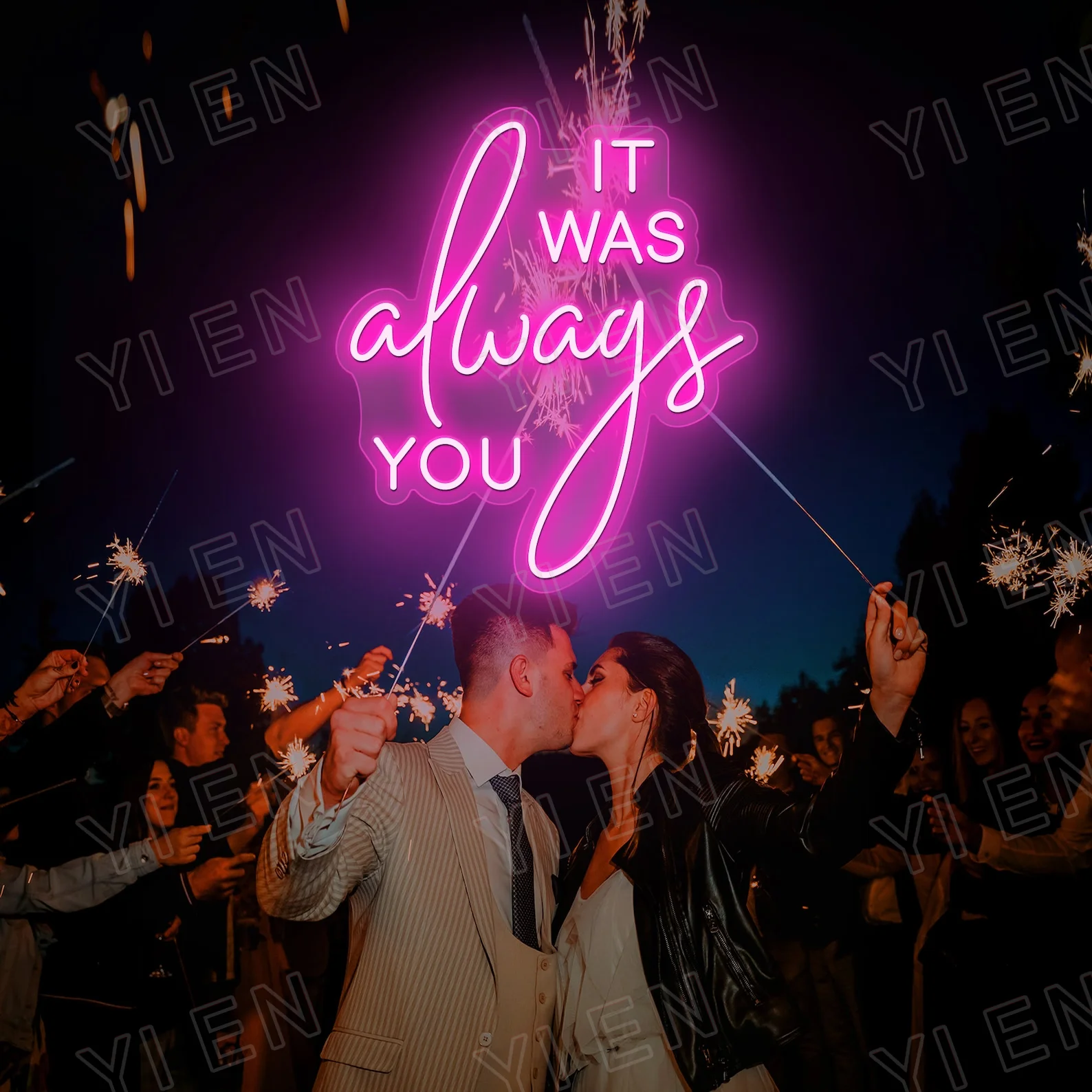 It Was Always You Neon Sign Custom Wedding Decor, Neon Lights Wall Decor, LED Sign Personalized Wedding Gifts, Wedding Sign Wedd