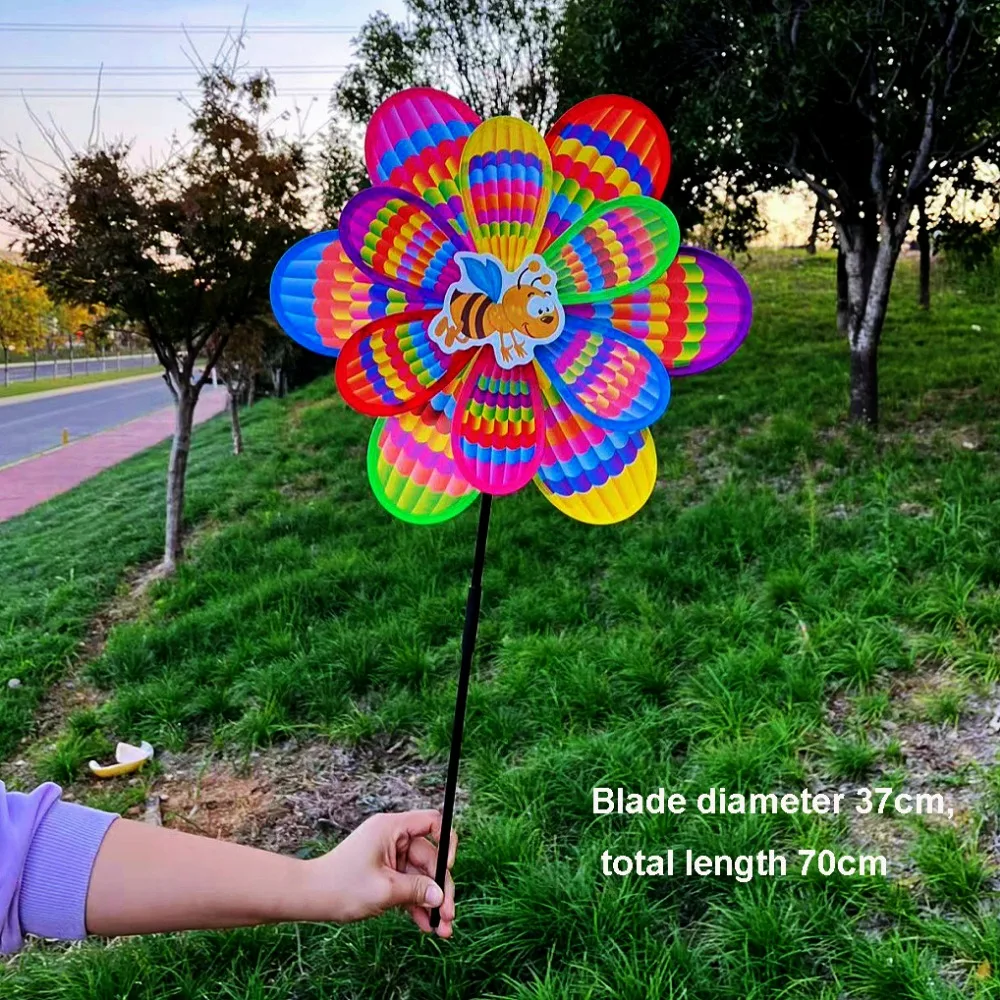 

Multistyles Hot Air Balloon Insect Windmill Double/Single layered Colorful Rotating Wind Spinner Smile Face Bees Cartoon PVC