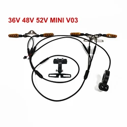 EBKE-Conjunto de Luzes de Direção de Bicicleta Elétrica, Interruptor, Esquerda e Direita, 36V, 48V, 52V, 72V